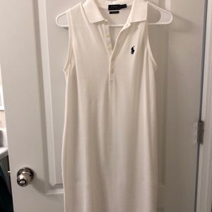 White Polo dress sleeveless.
